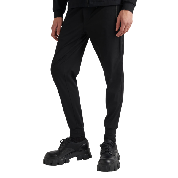 Pantalon jogging PRADA coton technique Re Nylon noir bas taille élastique