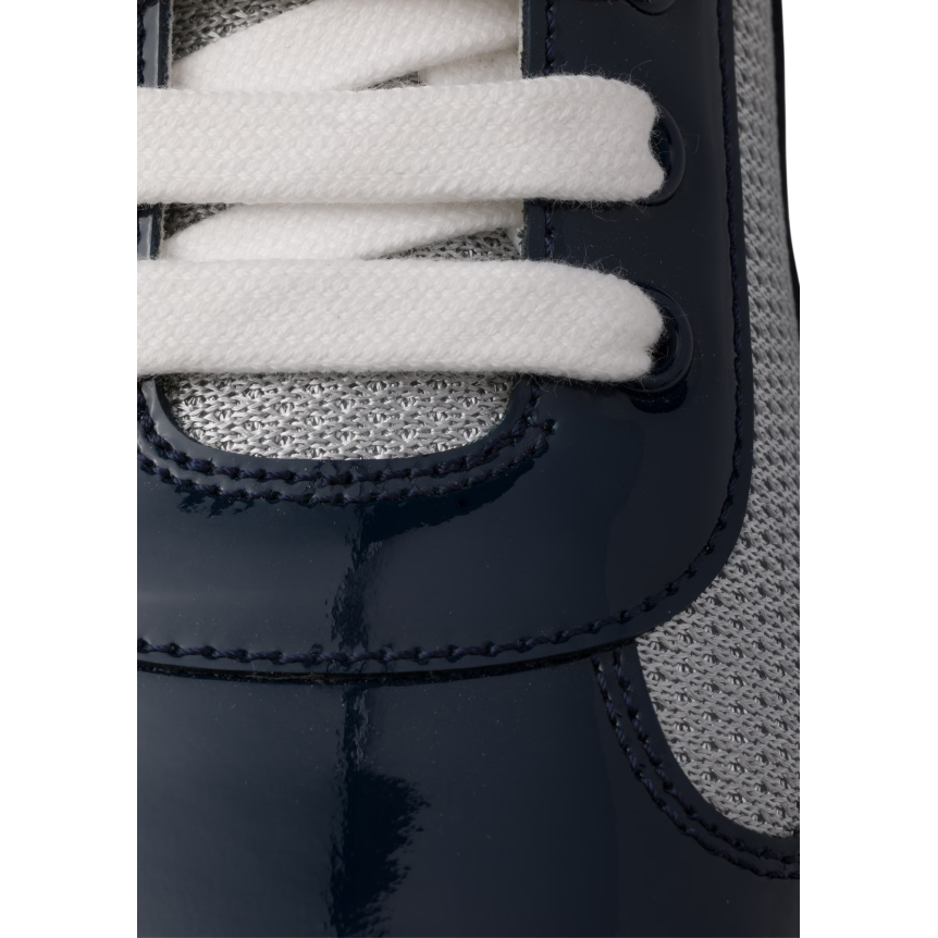 Basket basse Sneaker PRADA America’s Cup cuir verni tissu technique bleu marine