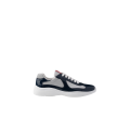 Basket basse Sneaker America’s Cup cuir verni tissu technique bleu marine