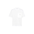 T-shirt col rond jersey coton blanc poche poitrine Re Nylon