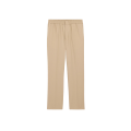 Pantalon droit taille élastique gabardine laine beige
