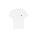 T-shirt col rond manche courte coton blanc broderie coeur noir