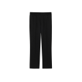 Pantalon droit taille élastique gabardine laine noir