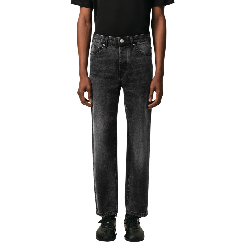 Pantalon Jean AMI Paris Tapered fit coton denim noir délavé
