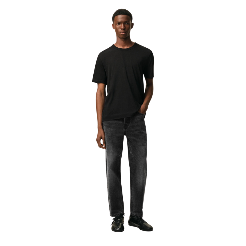 Pantalon Jean AMI Paris Tapered fit coton denim noir délavé
