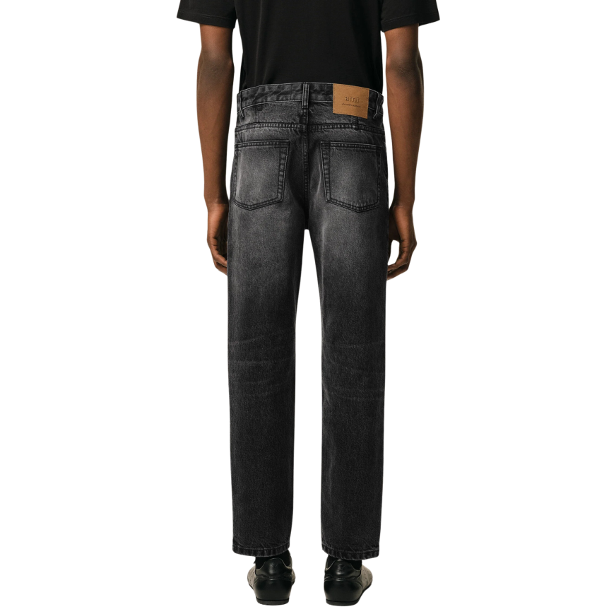 Pantalon Jean AMI Paris Tapered fit coton denim noir délavé