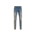 Jean skinny denim stretch bleu délavé broderie MA QUAD