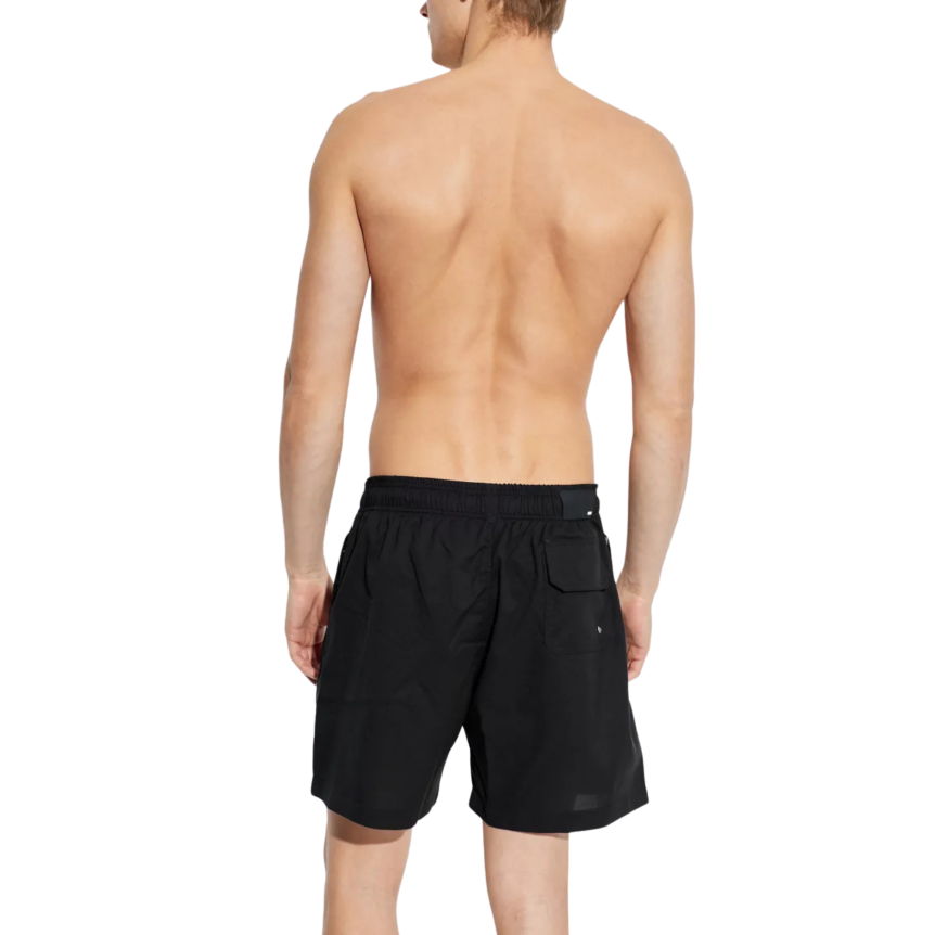 Short de bain AMIRI nylon noir logo Hollywood blanc