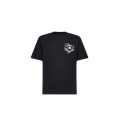 T-shirt col rond manche courte coton noir logo Hollywood blanc
