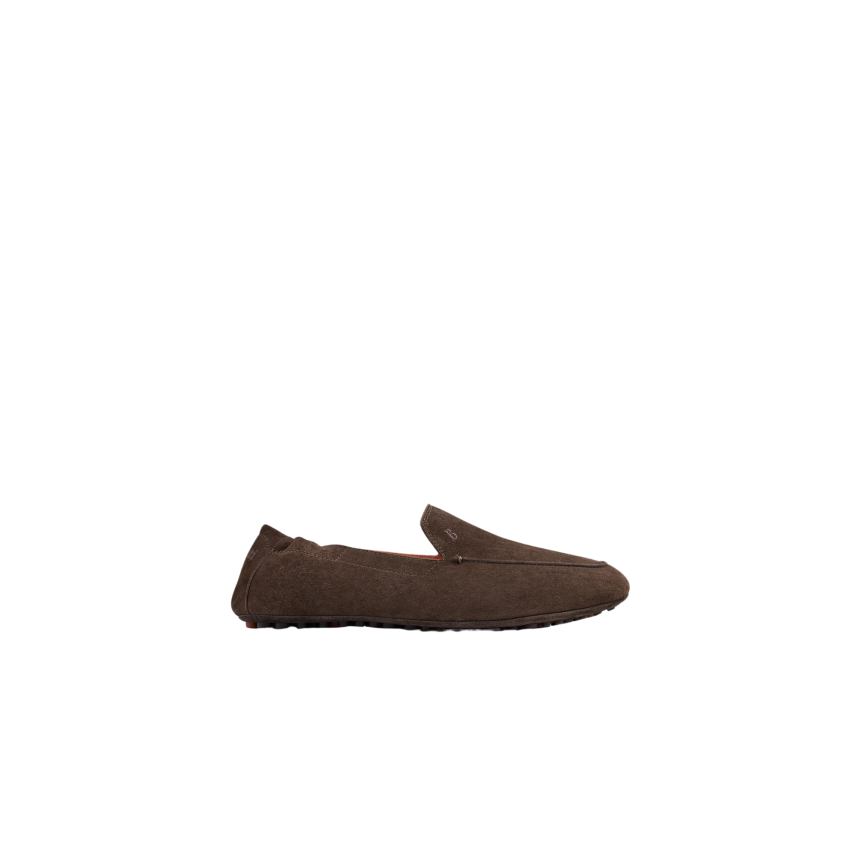 Mocassin BERLUTI Far Niente Cuir d'agneau velours marron chocolat