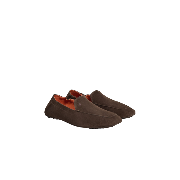Mocassin BERLUTI Far Niente Cuir d'agneau velours marron chocolat