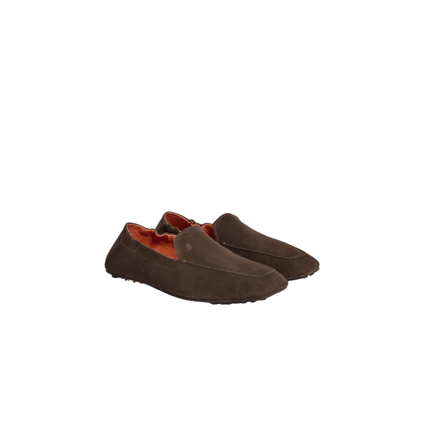 Mocassin BERLUTI Far Niente Cuir d'agneau velours marron chocolat
