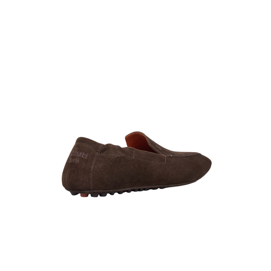 Mocassin BERLUTI Far Niente Cuir d'agneau velours marron chocolat