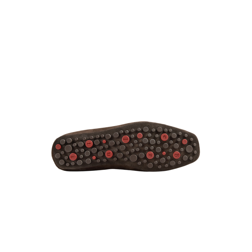 Mocassin BERLUTI Far Niente Cuir d'agneau velours marron chocolat