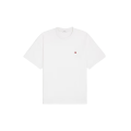 T-shirt col rond jersey coton blanc broderie logo Triomphe rouge