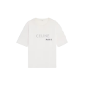 T-shirt col rond coton écru CELINE Paris noir
