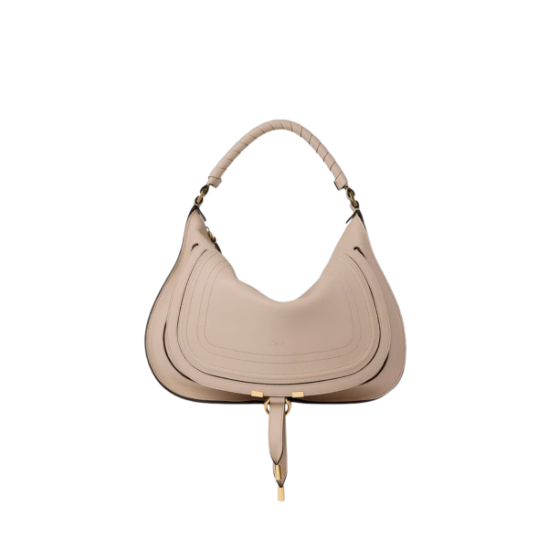 Sac porté épaule CHLOE Marcie moyen cuir veau lisse beige nude