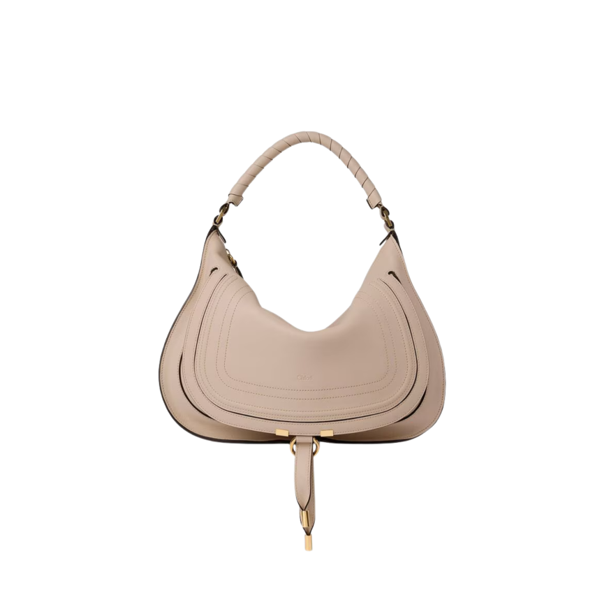 Sac porté épaule CHLOE Marcie moyen cuir veau lisse beige nude