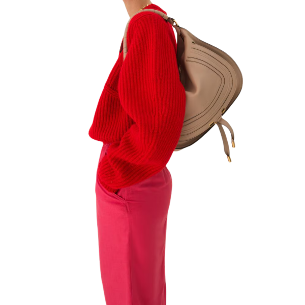 Sac porté épaule CHLOE Marcie moyen cuir veau lisse beige nude