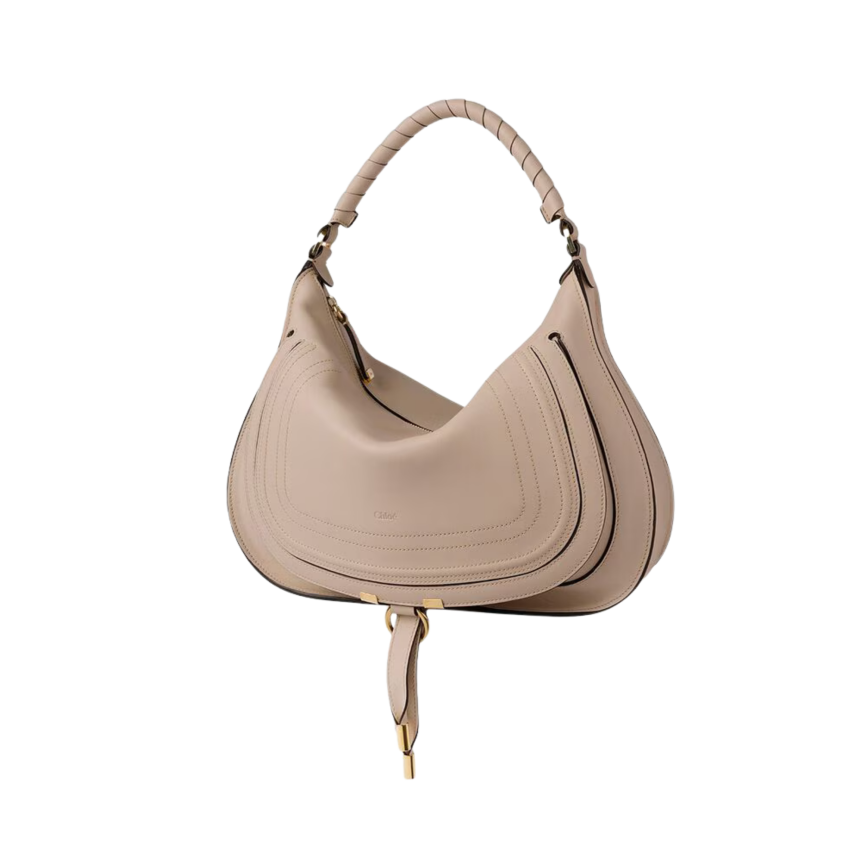 Sac porté épaule CHLOE Marcie moyen cuir veau lisse beige nude