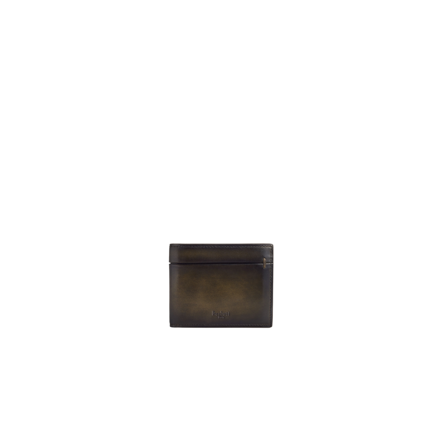 Portefeuille Compact BERLUTI Makore Slim Gaspard Cuir veau Venezia kaki