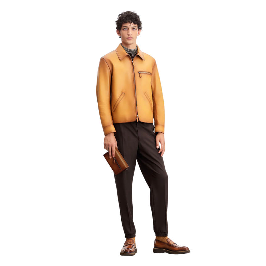 Sac Bandoulière BERLUTI Un Jour De Poche Cuir de veau Venezia Cacao intenso