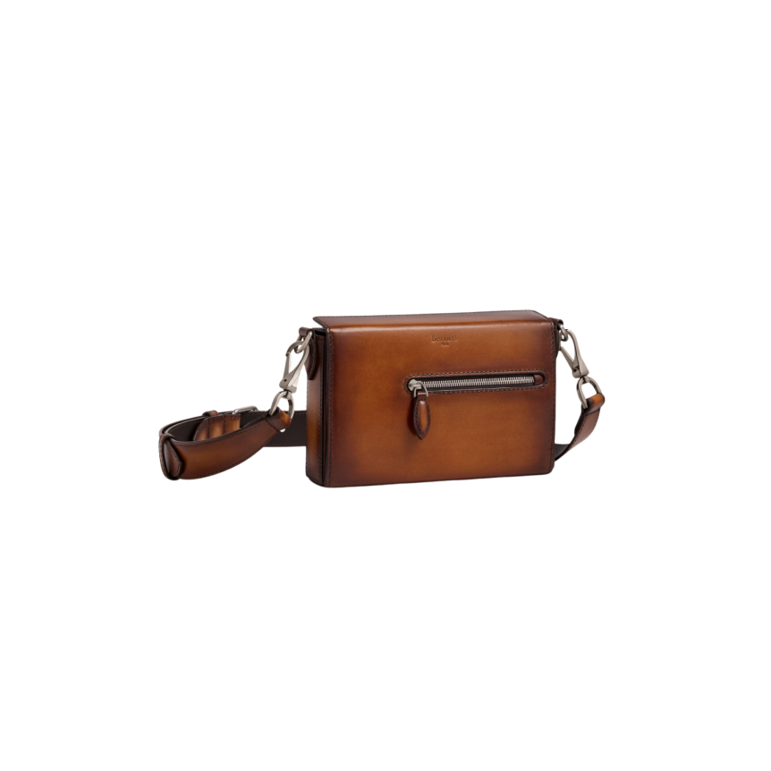 Sac Bandoulière BERLUTI Un Jour De Poche Cuir de veau Venezia Cacao intenso