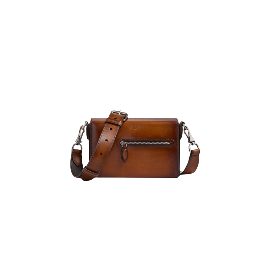 Sac Bandoulière BERLUTI Un Jour De Poche Cuir de veau Venezia Cacao intenso