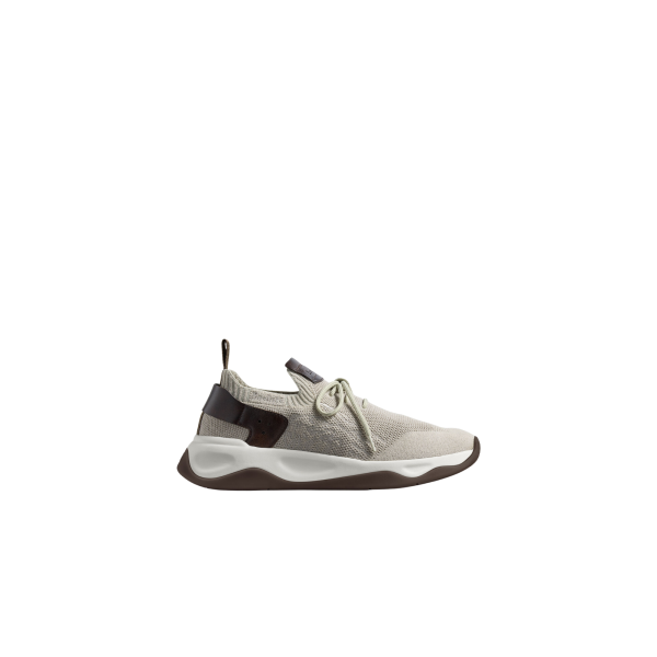 Basket Shadow Lin beige cuir de veau marron