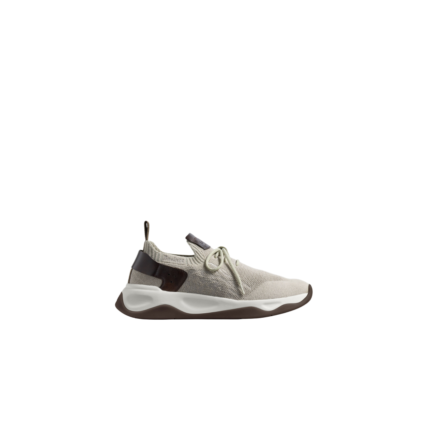 Basket Shadow Lin beige cuir de veau marron