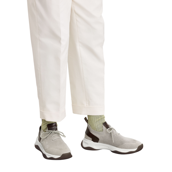 Basket Shadow Lin beige cuir de veau marron