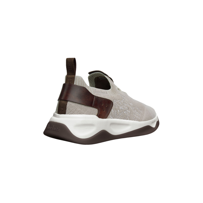 Basket Shadow Lin beige cuir de veau marron