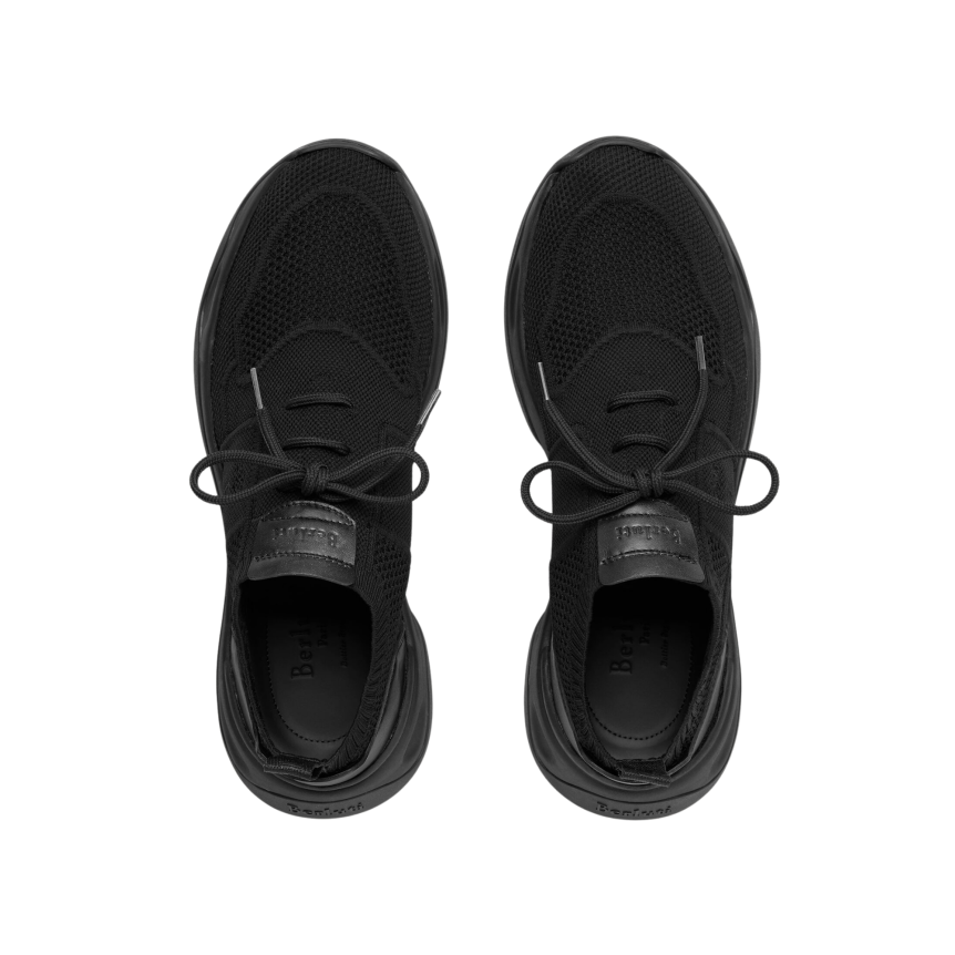 Basket BERLUTI Shadow Lin mesh cuir de veau noir