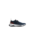 Basket Shadow Lin mesh bleu marine cuir de veau marron