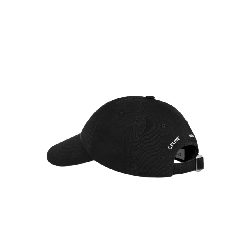 casquette baseball CELINE gabardine de coton noir triomphe blanc