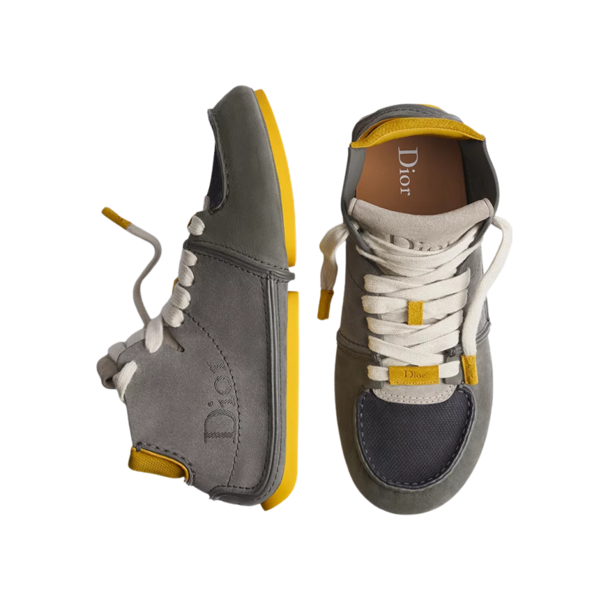 Basket Bottine à lacets DIOR Roadie daim gris jaune bleu