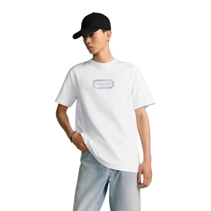 T-shirt col rond DIOR relax jersey de coton blanc Christian Dior Couture 1947
