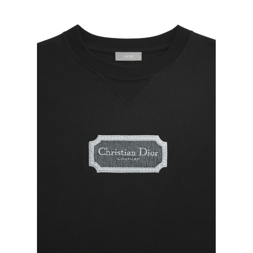 T-shirt col rond DIOR relax jersey de coton noir Christian Dior Couture 1947