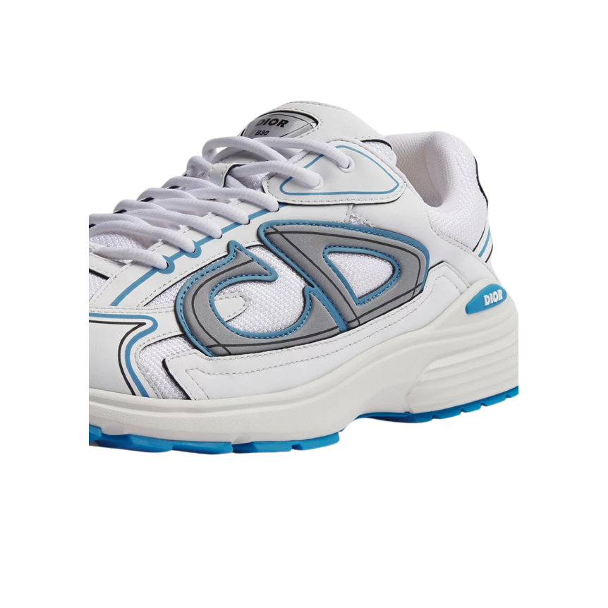 Basket basse Sneaker DIOR B30 Countdown cuir blanc semelle CD gris bleu
