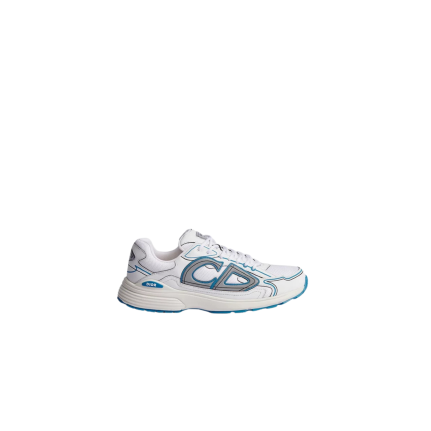 Basket basse Sneaker DIOR B30 Countdown cuir blanc semelle CD gris bleu
