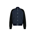 Blouson teddy Varsity Dior Ribbon Cuir agneau suédé et toile de coton bleus