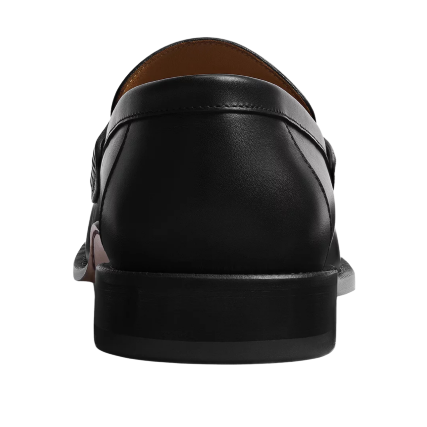 Mocassin DIOR Archie cuir de veau lisse noir CD argent