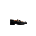 Mocassin Granville Cuir veau lisse noir et toile jacquard Dior Oblique marron