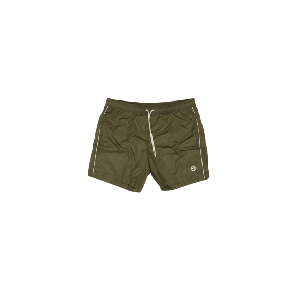 Short de bain MONCLER kaki bande beige