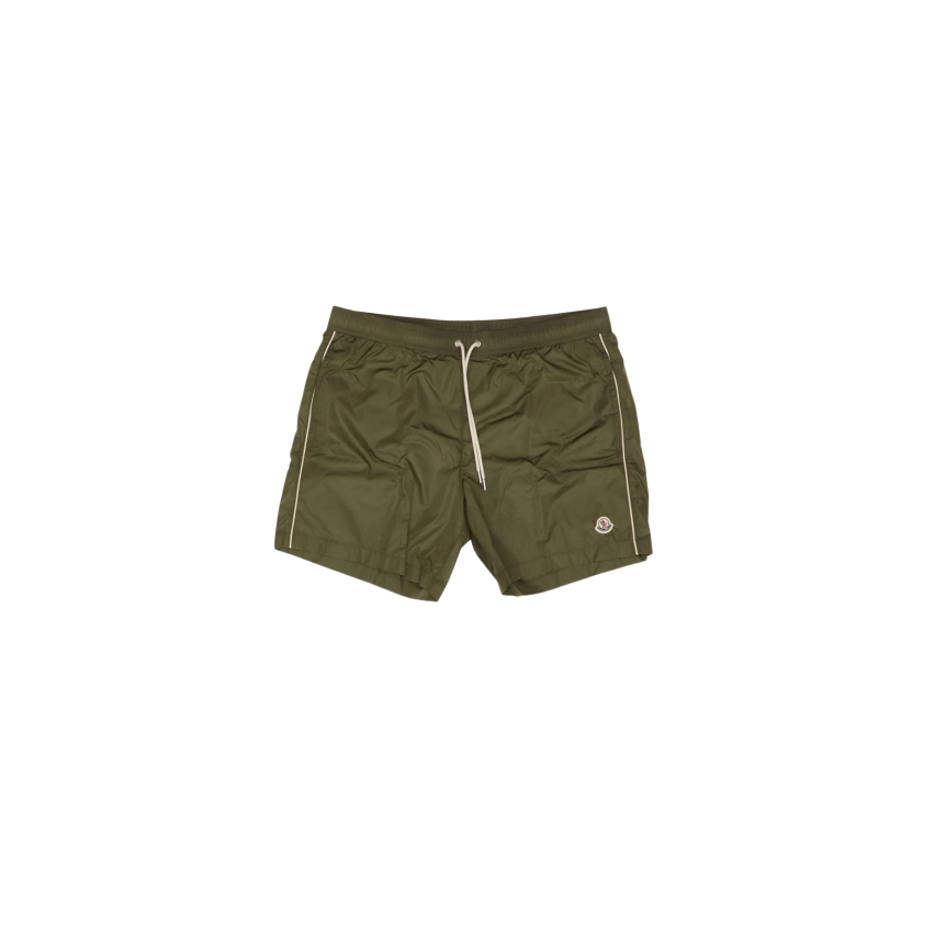Short de bain MONCLER kaki bande beige