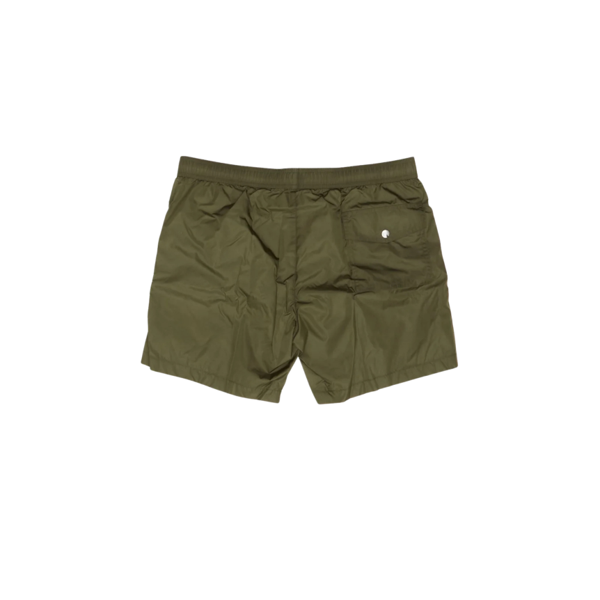 Short de bain MONCLER kaki bande beige