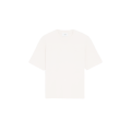T-shirt col rond jersey coton épais écru cœur embossé