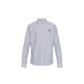 Chemise Oxford manche longue coton blanc noir rayures