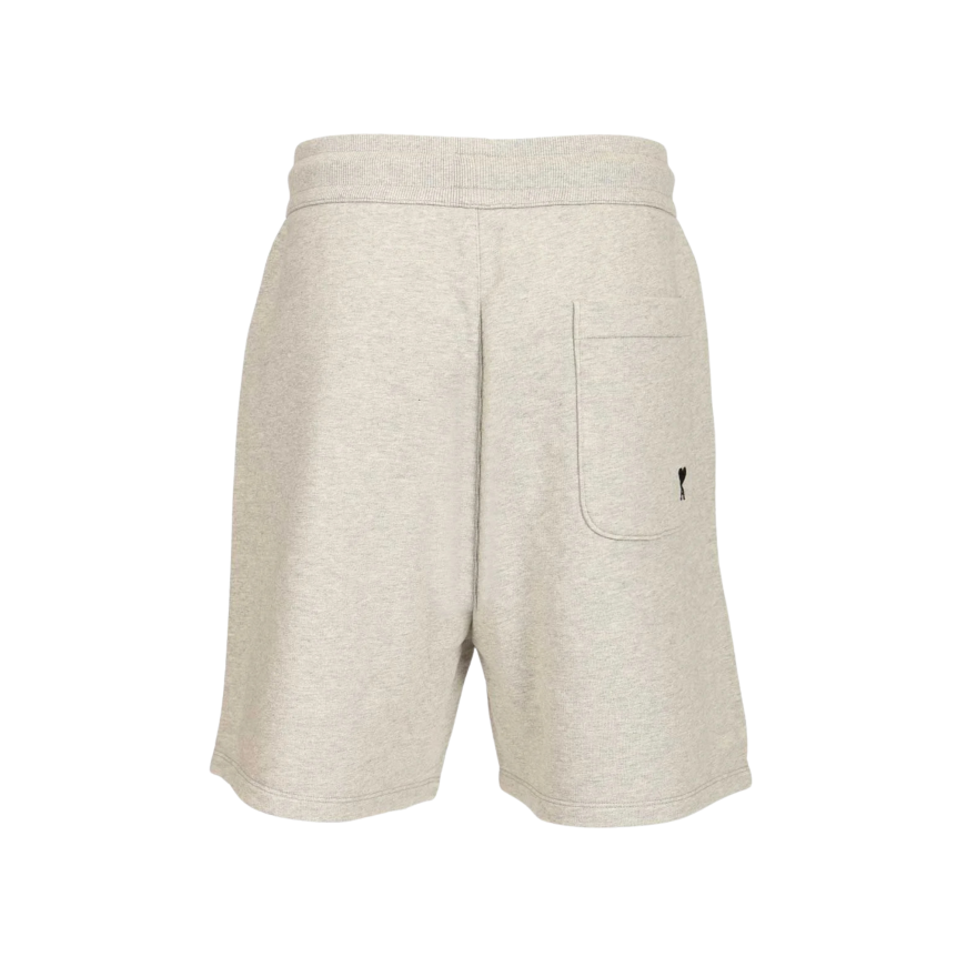 AMI Paris Short molleton coton gris cœur noir