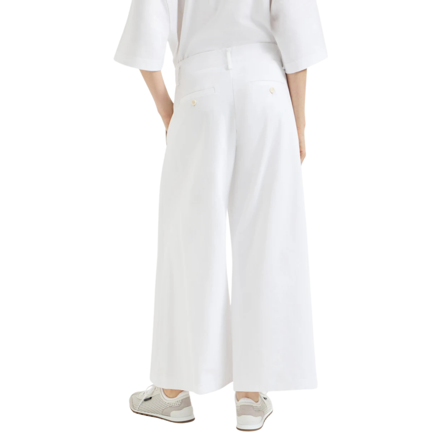 Pantalon large BRUNELLO CUCINELLI coton mélangé interlock Couture blanc
